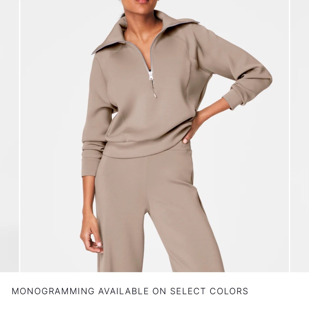 SPANX Women's Tan track suit 
Jacket and pants sold as a set